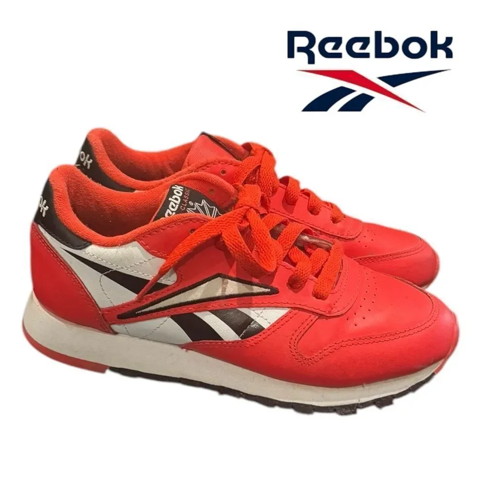 Reebok Classic Leather Sneakers White/Red EG6422 Youth Sneakers 3.5